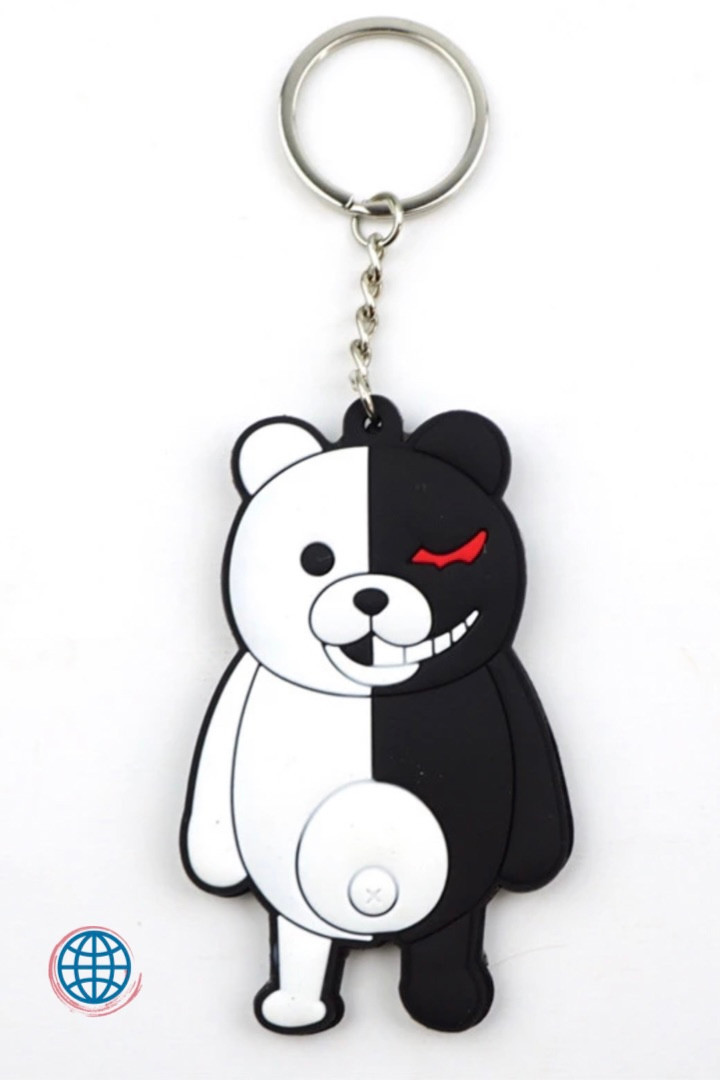 Anime Danganronpa Monokuma Keychain Japanese Souvenir Key Ring PVC Key Chains Itabag Keychains Bag Car Hanging Key Trending Japan Souvenirs Black White Ying Yang Accessories