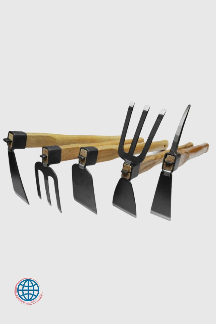 Dual-Purpose Hoe  Wooden Handle Steel Carbon Anti-falling Hoes Three-tooth Harrow Vegetable Farming Kitchen Outdoor Trending Gardening Tools