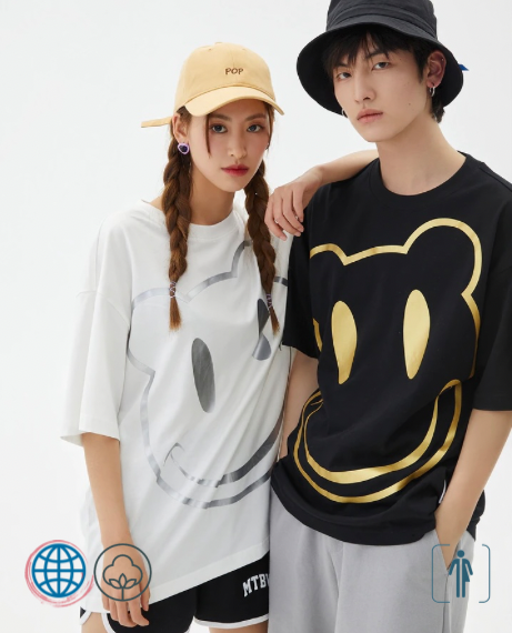 Graphic Pure Cotton Crewneck T-Shirt  Unisex Mens Women’s Animal Cartoon Bear Print Knit Half Sleeve O-Neck Oversize Casual Tee Couple Plus Size Tops T-Shirts for Man Woman Trending in Black Gray / Grey White