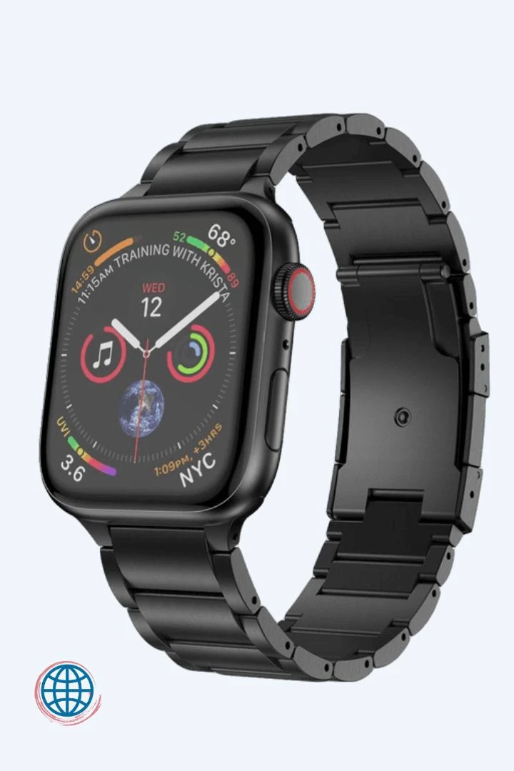 Titanium Band For Apple Watch     Black Band 44mm 40mm 45mm 41mm 42mm Stainless Steel Replacement Strap Trending For iWatch 7 6 5 4 3 SE