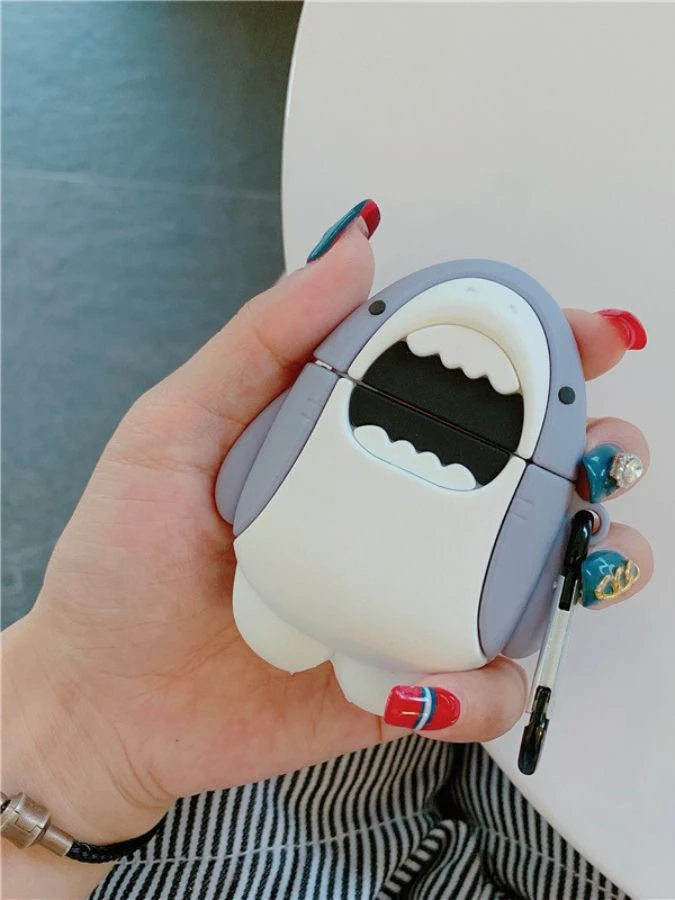 Shark AirPods 1 2 Pro Earphone Case Cover  Cute Cartoon Silicone Wireless Trending for Apple Soft Cases Protective Box Covers