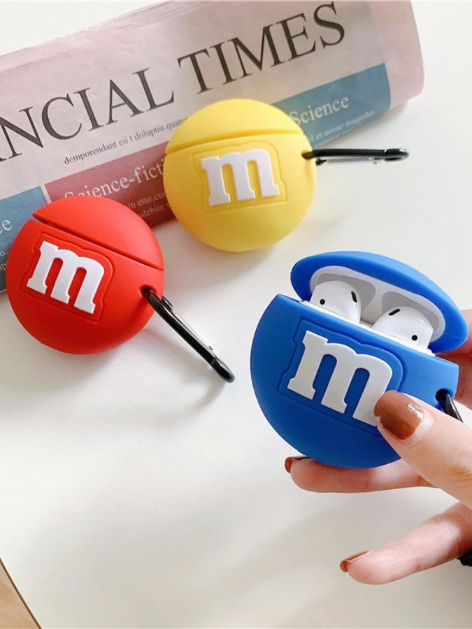 m&m’s m AirPods 1 2 Pro Case Cover  Cute Chocolate Cartoon Wireless Earphones Protective Covers Cases Trending for Apple Headphone Charging Box