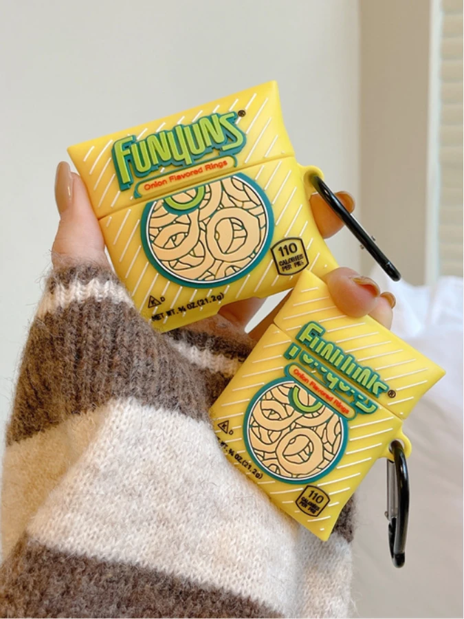 3D Onion Rings Earphone Case Cover for AirPods Pro 1 2 3 Funyuns Silicone Headphone Protective Charging Cases Trending for Apple