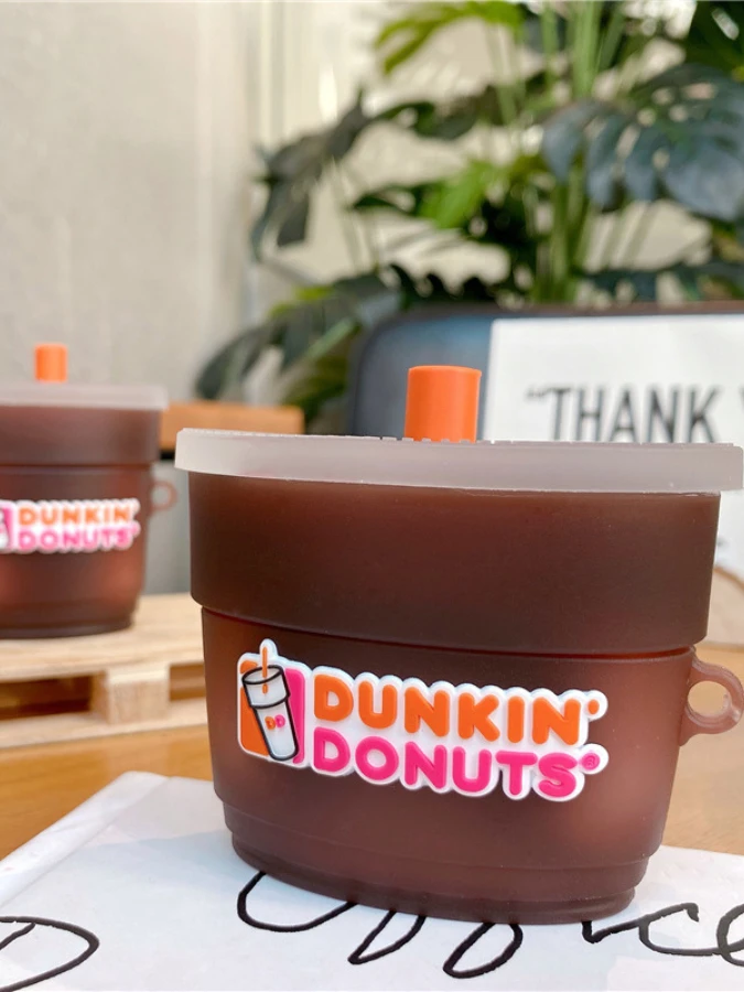 Dunkin Donuts Cup 3D AirPods 1 2 Pro Cover Case  Cartoon Wireless Charging Box Earphone Protective Covers Cases Trending for Apple