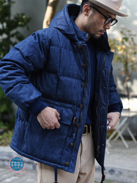 Polar Duck Down Jacket   Mens Winter Jackets Grey Down Thick Warm Parka Waterproof Windproof 90% Fleece Content Outerwear Plus Size Coats Trending for Man in Dark Blue
