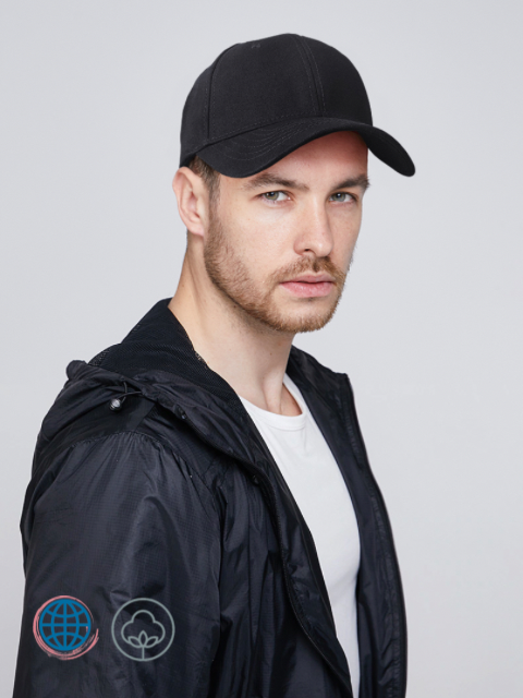 Curved Snapback Baseball Cap  Mens Large Plus size hard top cotton big bone lady curved peak sun protection men sport fitness activewear snapback caps Trending for Man in Black