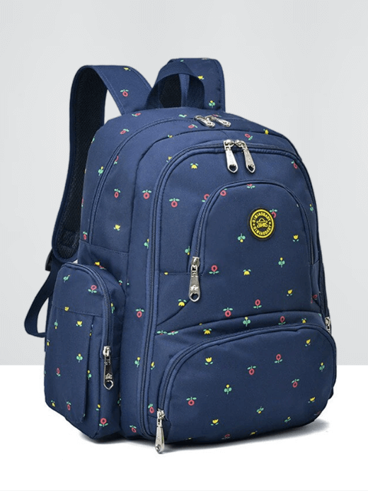 Large Capacity Maternity Backpack  Unisex Women’s Mens Nappy Diaper Backpacks For Travel Multifunctional Mother Mummy Mom Baby Bebe Bags Maternidade for Post-Pregnancy Woman Man Trending in NAVY Flower
