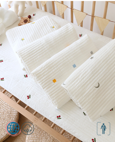 100% Cotton Quilted Fitted Sheet   Korean Baby Cot Crib Bear Cherry Star Embroidered Cotton Kids Infant Bed Sheets Mattress Cover Bedspread Trending Bedding