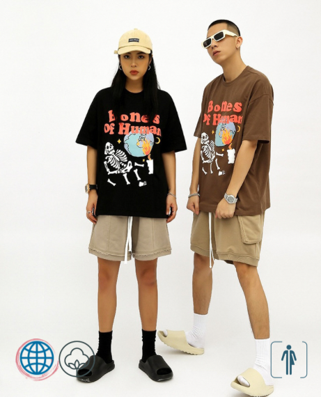 Graphic Streetwear T-Shirt   Unisex Anywear Women’s Mens Punk Tshirt Hip Hop Skull Skeleton Letter Planet Print Gothic Rock T-Shirts Harajuku Casual Cotton Short Sleeve Tops for Man Woman Trending in Black Brown Dusk Blue