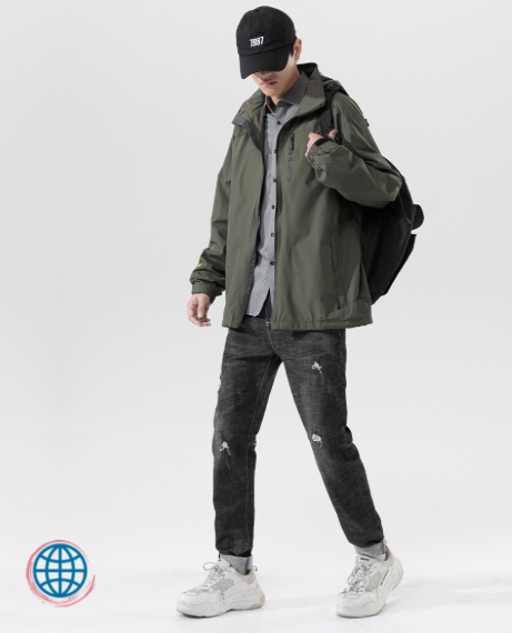Rugged Outerwear Jacket    Men's Autumn and Winter Fashion Students Increase Rambler Outdoor Leisure Korean Men's Sports Activewear Camping Korea Ramblers Jackets for Man Trending in Army Green