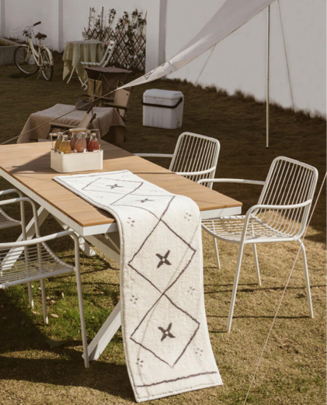 Geometric Area Rug  Vintage Long Fluffy Bedroom Bedside Carpet Area Floor Pad Norway Mat Doormat Aesthetic Home Room Decor Trending Nordic Rugs