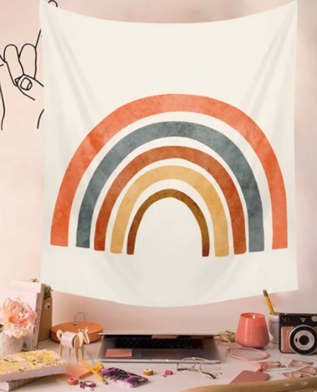 Rainbow Tapestry   Home Fabric Pringting Hanging Decoration Dorm Dormitory Cloth Wall Art Tapestries Throw Blanket Trending Decor