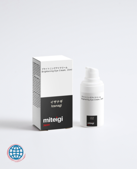 Brightening Eye Cream 15ml Izanagi helps to reduce puffiness, dark circles and multi-molecular-weight Hyaluronic Acid targets lines and dryness, Hydrating eyes care Vegan skincare trending by miteigi
