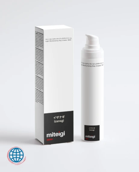 Light Moisturising Day Cream 50ml Izanagi with Citrus Green tea moisturising Aloe juice Argan oil Hyaluronic Acid and Betaine enriched to revive moisture levels, and give skin immediate freshness vegan care trending skincare by miteigi