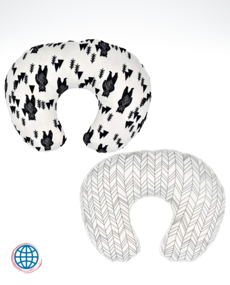 Nursing Pillowcase 2-Pcs Set     2 Pcs Newborn Baby Maternity U-Shaped Breastfeeding Pillow Case Infant Cotton Feeding Milk Cushion Cover Pillows Unisex trending Boy Girl in Black Bears Forest Geometric Tree Lines