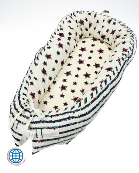 Baby Bumper Lounger Nest   Sleeping Bed Portable Crib Travel Beds Infant Toddler Cotton Cradle for Newborn Bassinet Bumpers  Cribs Trending for boy girl In Black Stars