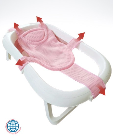 Adjustable Bathtub Pillow Seat  Unisex Newborn Boy Girl Cushion Cross-shaped Anti-slip Baby Bath Net Mat Children Bathtub Shower Cradle Bed Seats in trending Pink