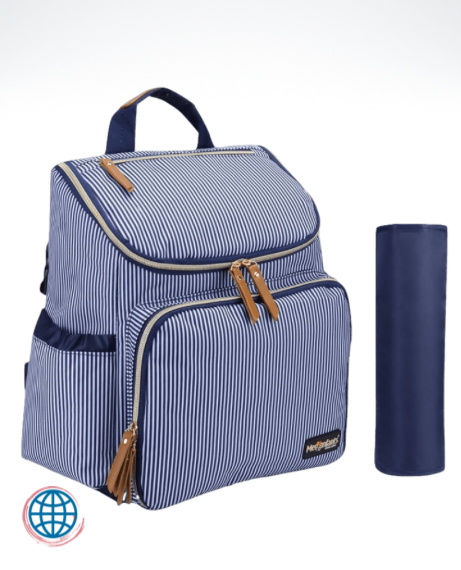 Maternity Waterproof Bag Multifunction Mesenfants Mummy Large Capacity Polyester Diaper Travel Backpack Nursing Baby Care Nappy Bags in Trending Blue Stripe