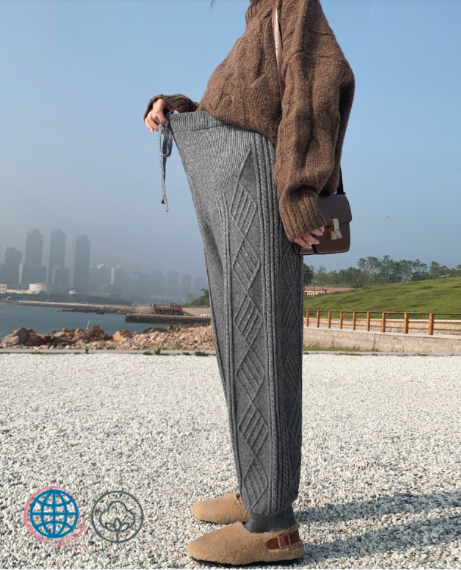 Wool Knit Maternity Pants  Women’s Warm Winter Maternity Clothes Thickening Pregnancy Knitted Woolen Trousers Clothing Leggings For Pregnant Woman in trending Gray / Grey