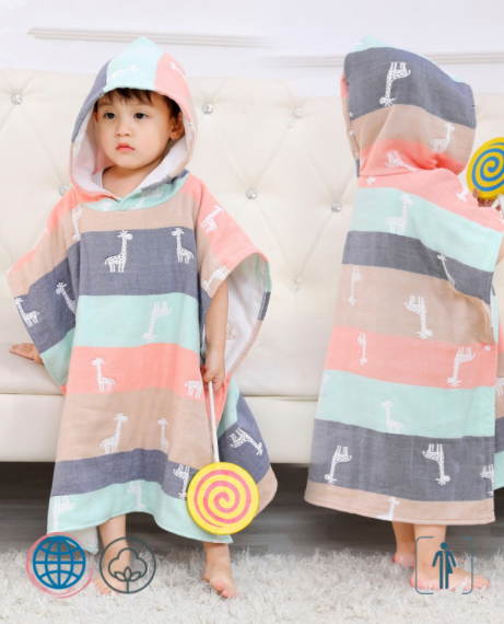 Bath Towel Cloak 6-Layer   Unisex 6 Layers Baby Boys Girls Ultra-soft Kids Hooded Cartoon Gauze Infant Bibulous Bathrobe Beach Towel 60*60cm Trending Cloaks