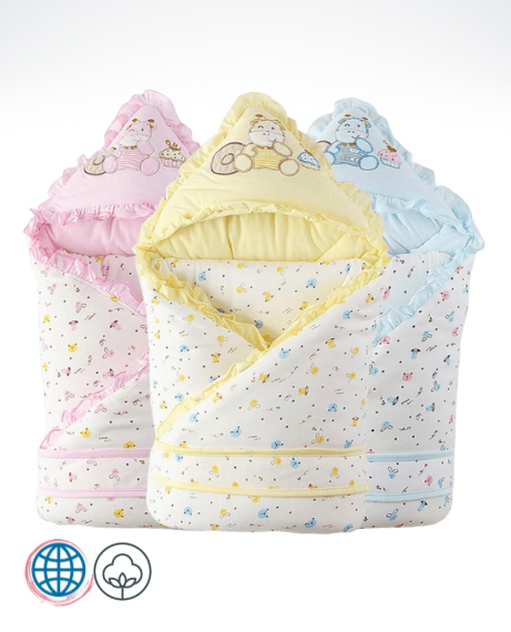 Soft Cotton Sleeping Bag    Cute Unisex Newborn Sleeping Bag Envelope Newborns Baby Swaddling Blanket for Boys Girls Swaddle Blankets in Trending Blue Pink Yellow