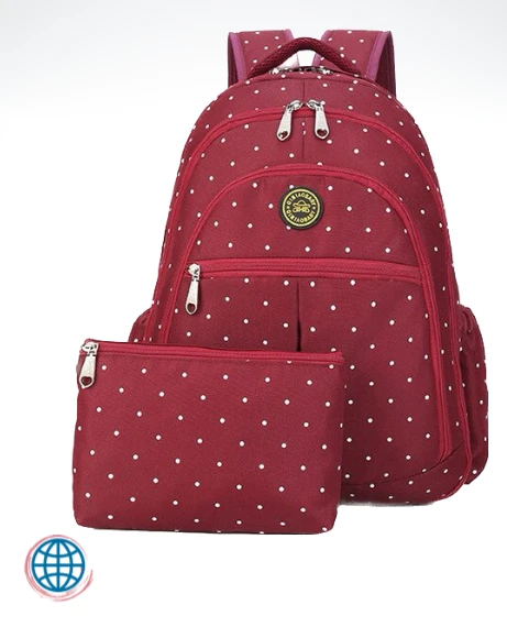 Multifunction Maternity Stroller Backpack  Large Capacity Nursing Nappy Diaper Backpacks For Travel Multifunctional Bag Mother Mummy Mom Baby Bags In Trending Wine Red Polka Dot