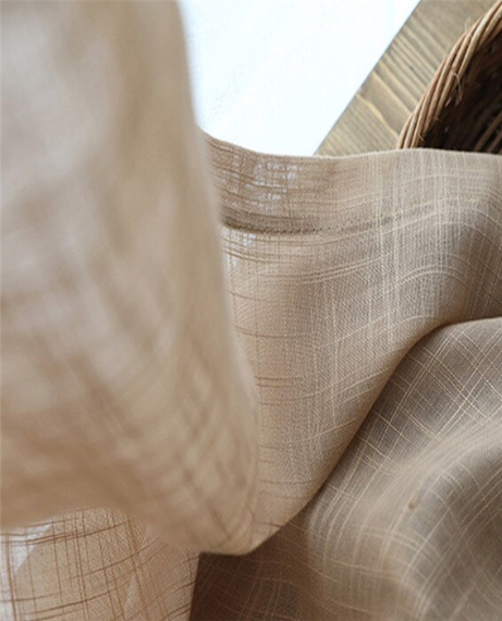 Heavy Tulle Linen Curtain Japanese Modern Solid Treatment Semi Voile Sheer Japan Curtains for Dining Living Room Kitchen Bedroom in trending Khaki Brown