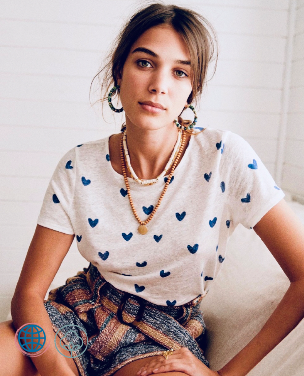 Love Graphic Crewneck T-Shirt   Women’s Heart Print Top Summer Round O-Neck Short Sleeve Loose Lady Pullover Classic Casual Vintage Femme Tops T-Shirts Tees for trending Woman in Blue