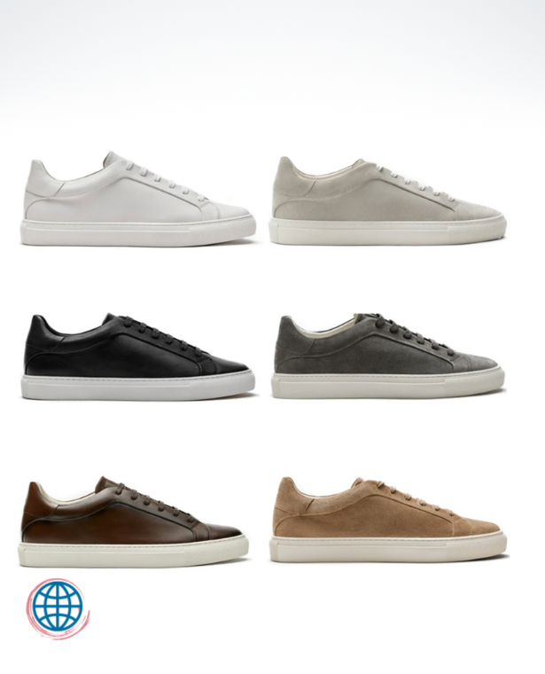 Leather Flat Sneakers  Unisex Genderful Women’s Mens Commuter Round Toe Lace Up Casual Board Shoes for trending Man Woman in Beige, Black, Dark Grey, Brown, All Black, White, Yellow