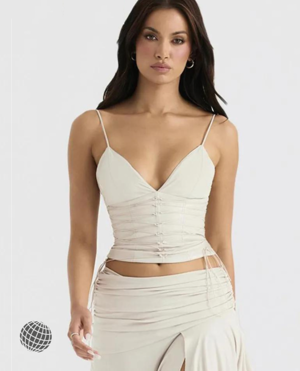 Vegan Leather Lace-Up Crop Top   Women’s Sexy Backless Lace Up Y2k PU-Leather Streetwear Clothes Elegant Club Party Camis Tops Sarong for trending Woman in Ivory White
