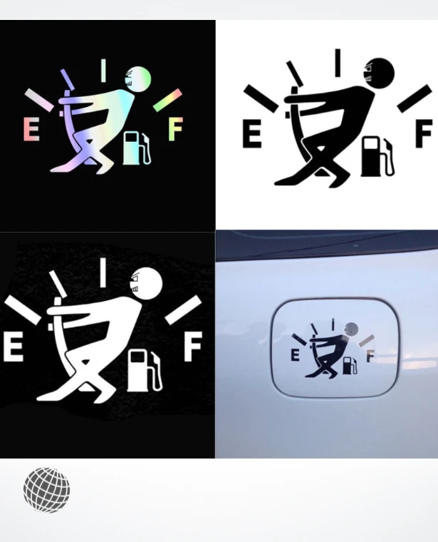 Reflective Car Sticker  Creative Funny Gas Tank Cap Gauge Stickers Decal Decor Trending Vehicle Exterior Accessories