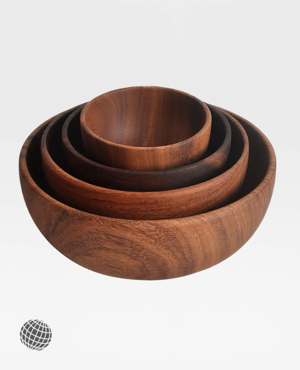 Acacia Wood Salad Bowl   1-Piece 1Pcs Natural Handmade Tableware Grains Dried Fruit Shallow Mouth Trending Bowls