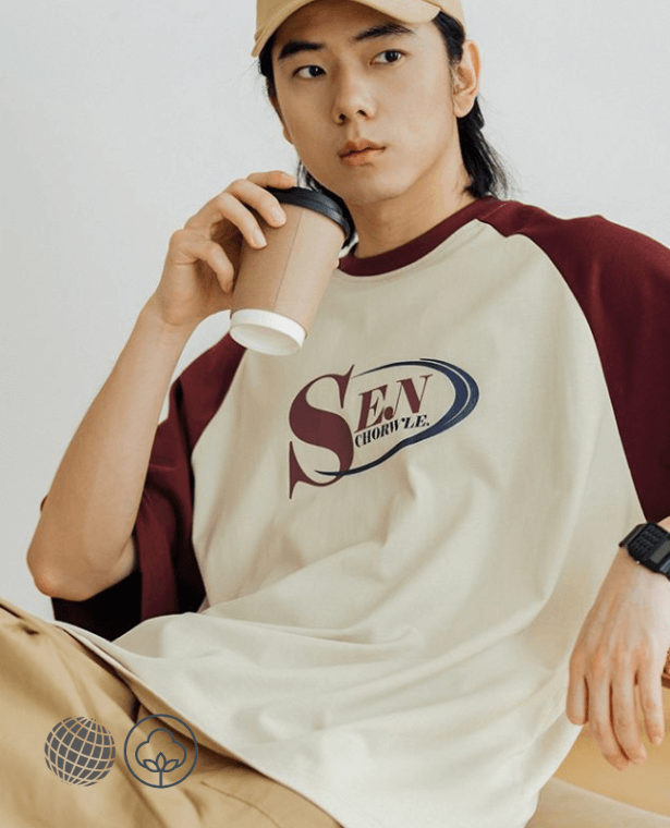 Japanese Logo T-Shirt  Men's Fashion Summer Icon SEN CHORWLE Letter Printing Round o-neck Crewneck Raglan Short Sleeve Men's and Women's Unisex Anywear T-shirts Japan Tees American style Tops for Man and Woman in trending Red creamy-white