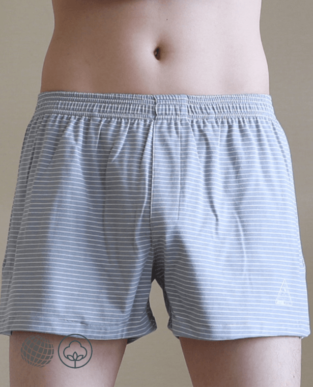 Low Rise Striped Boxer Shorts  Mens Sexy Smooth Pouch Low Rise Underwear Breathable Bikini Underpants U Convex Pouch Plus Size Boxershorts for Man in trending light Gray grey