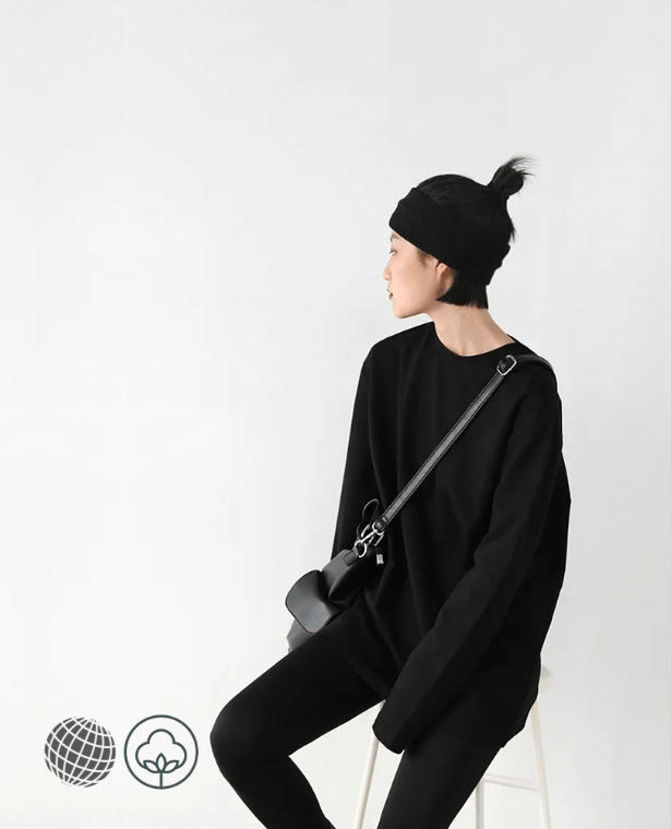 Crewneck Bottomed T-Shirt black  Spring Autumn Women's Solid Color Loose Long Sleeve T-shirts Round O-neck Basic Top Bottoming Shirt Casual Tshirt Tees Plus size Tops for trending Woman