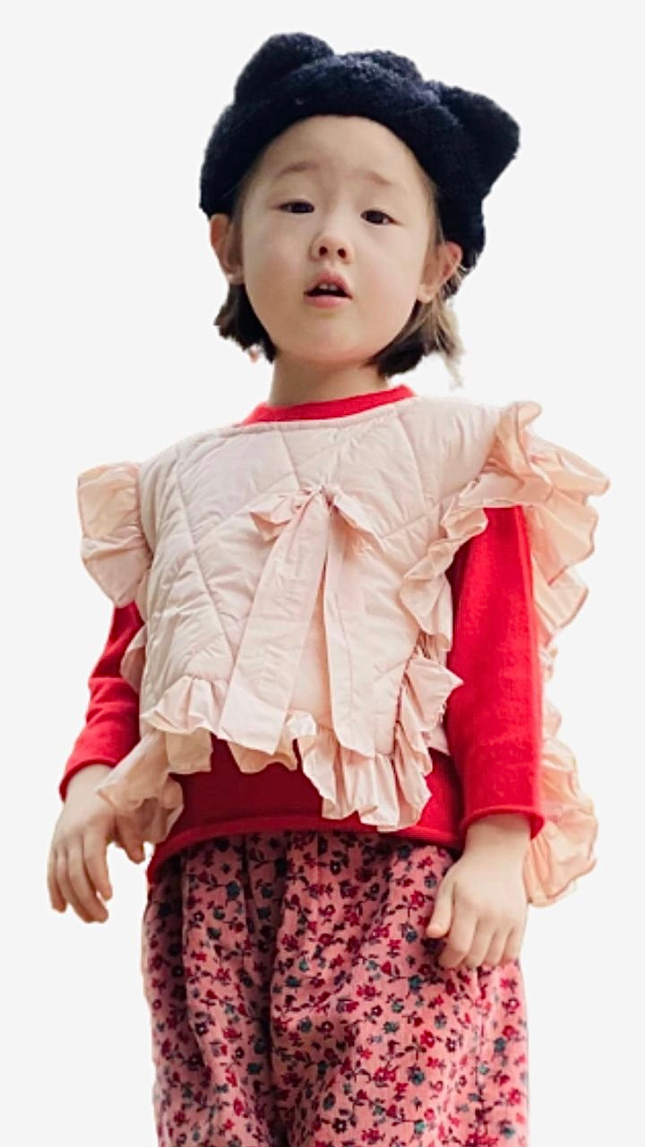 Cotton Pullover Vest Pink original design cute warm girls pullover vests Trending