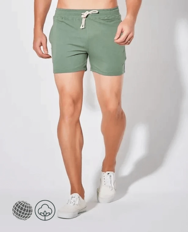 Easy Shorts With Drawcord dusk green   Men’s Short Summer Mid rise waist Jogger Holiday vacation beach getaway Male Plus Size Casual Cotton Sportswear Boys Badminton Fitness Running Shorts 4xl for trending Man