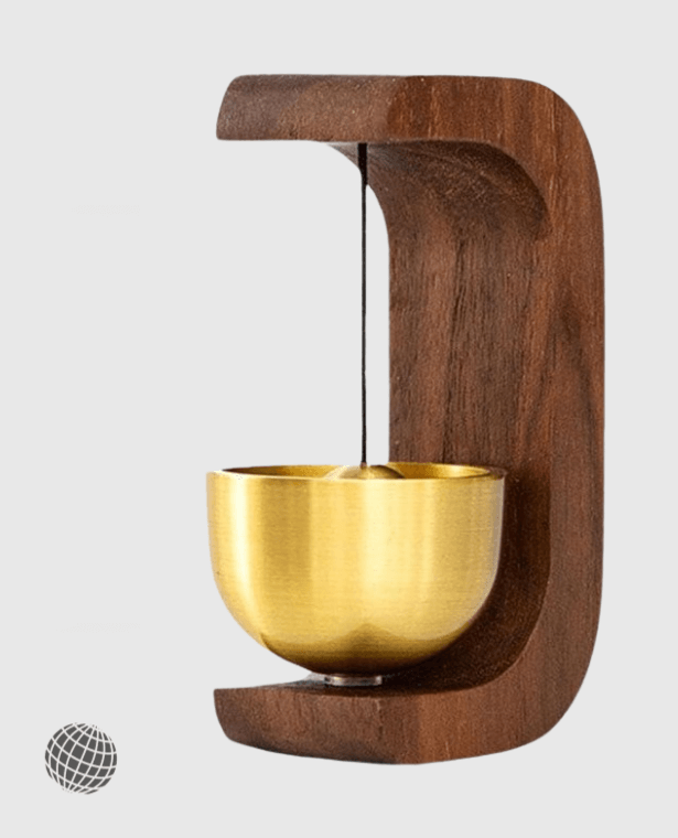 Magnet Wood Brass Doorbell  Wooden zen Bell Gentle Sound Entrance Decorative Doorbells Wind Chimes Fridge Magnet Cute Room Decor Trending Entranceway Bells