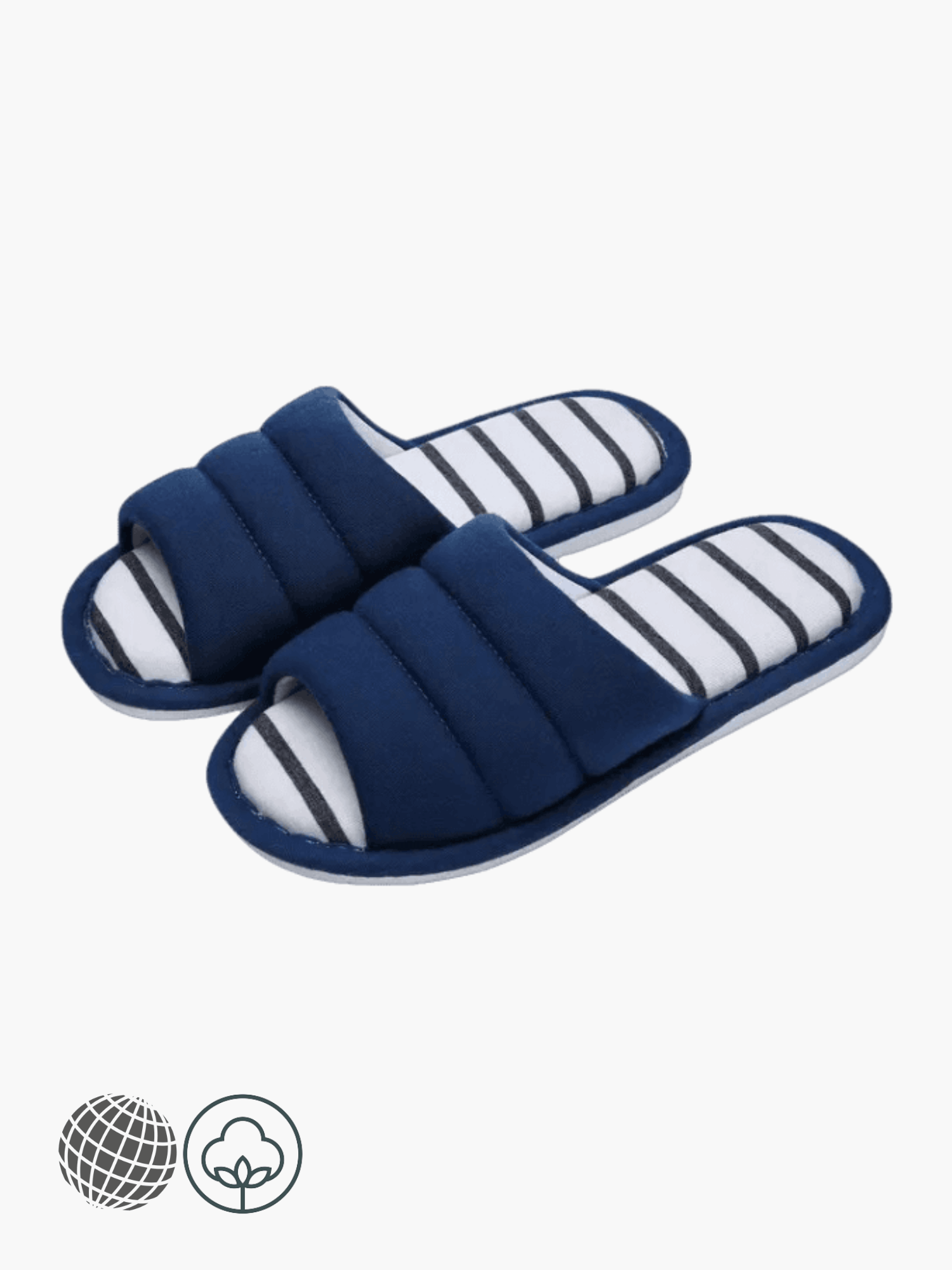 Cotton Open Toe Slippers  Women’s Indoor Soft Slipper Casual Flip Flop Ladies Home Slip-on Memory Foam Bedroom Flats Womens Shoes Footwear for trending Woman in Dark navy blue