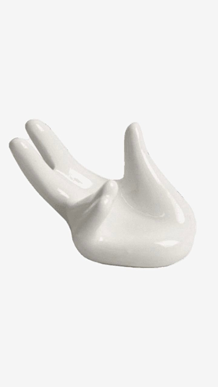 Ceramic Egg Cup Holder 6-Piece Set Hand Shape White Porcelain Egg Container Office Desktop Business Card Stand Kitchen Egg Tools Trending