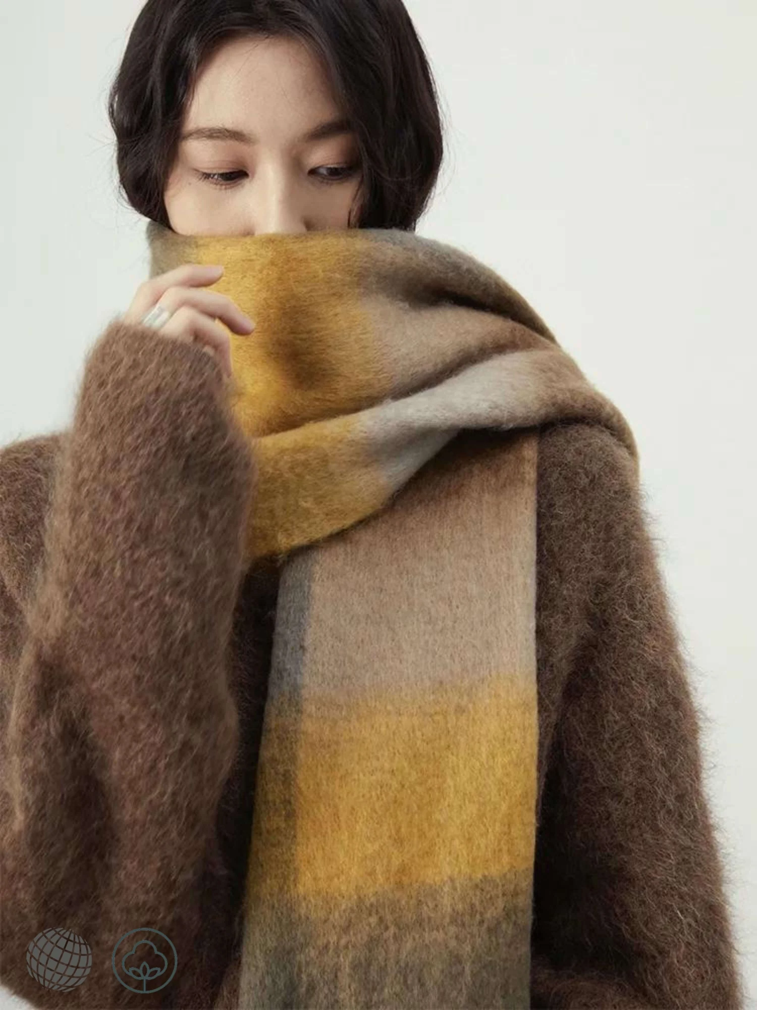 CashSoft Tassel Scarf   Unisex Anywear  Men’s Women's Extra Long Autumn Fall Winter Spring Soft Warm Plaid womens mens Scarfs Small Shawl Hijab accessory Luxury Faux Cashmere Scarves Accessories for trending Woman Man in yellow