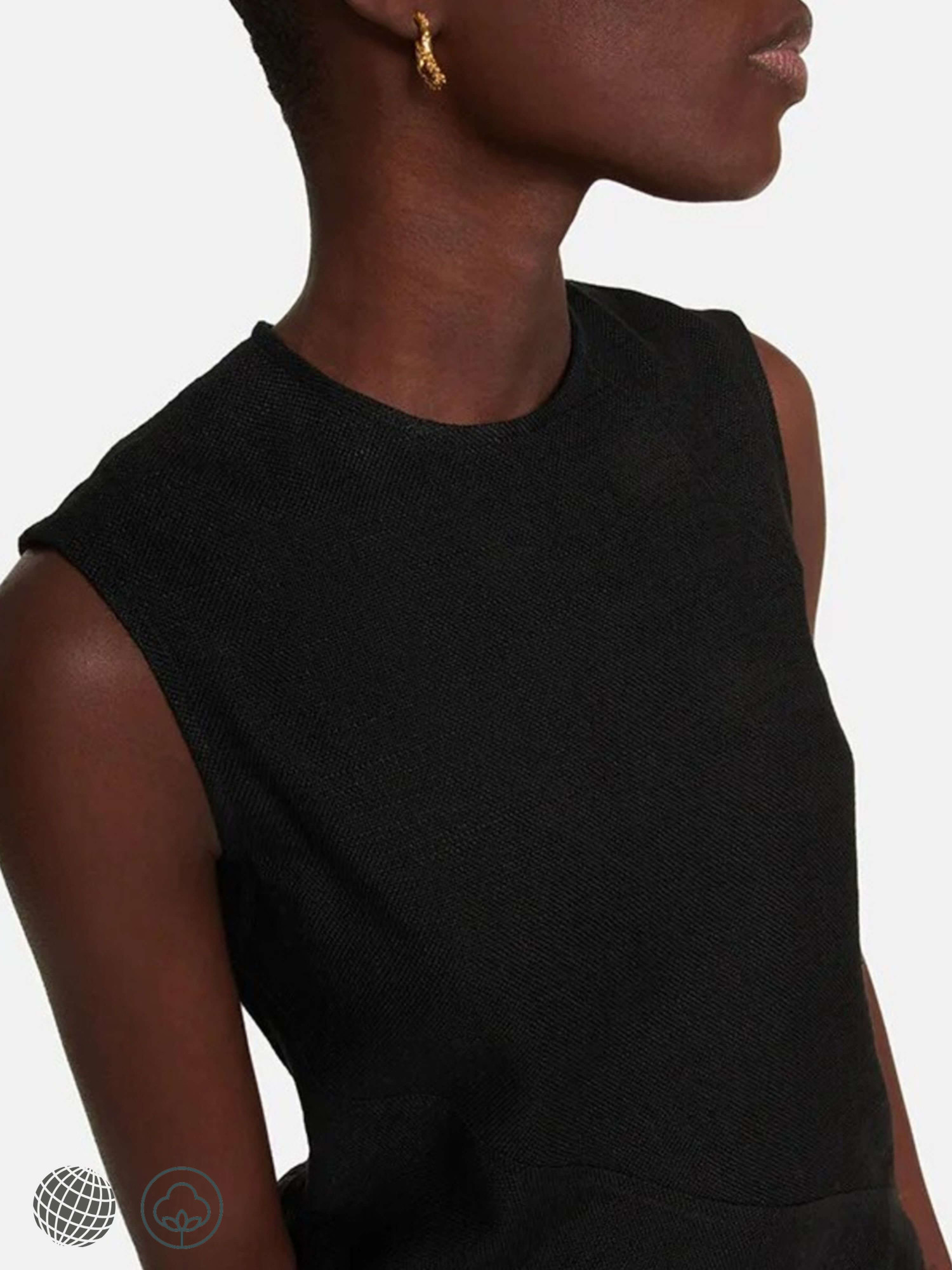 Sleeveless Vest  Women’s Nordic Niche with Textured Stitching and Viscose Linen Blend Texture womens crewneck round o-neck Top Office Lady workwear fitness sports Style T-Shirts vests Petite size MiteigiYūki sportswear tops for trending woman in black