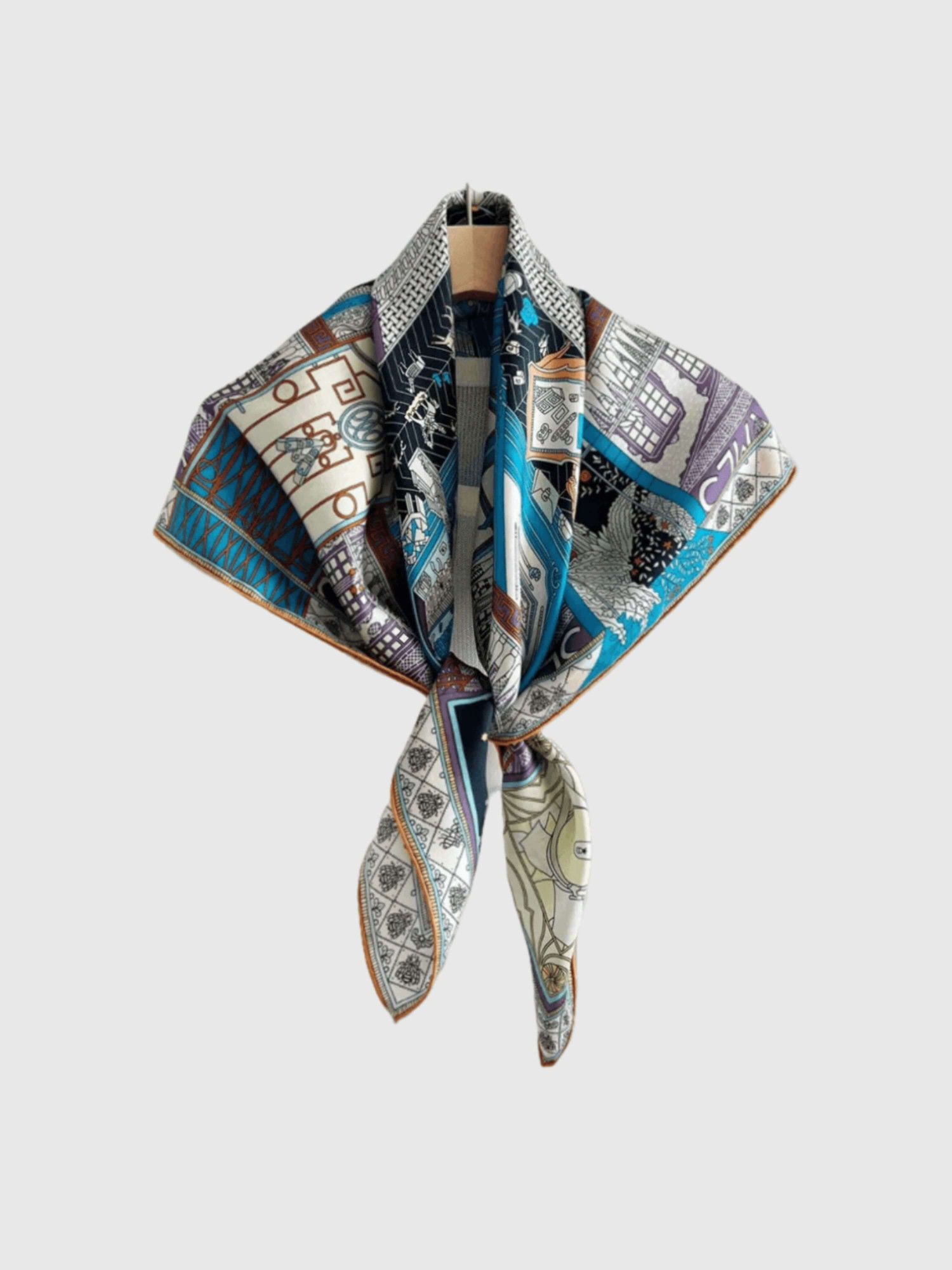 Silk Twill Square Scarf purple    Women’s Lady Herm-Luxury Shawl, Trending Fashion Brand palace country house courtyard scarves