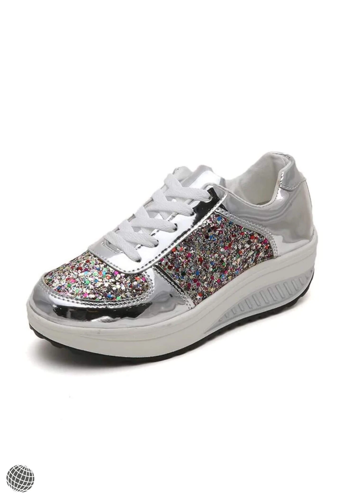 Lace-Up Sneakers silver   Women’s Casual Shoes Fashion Breathable Elegant Womens Vulcanized Flats Luxury Footwear for trending Woman