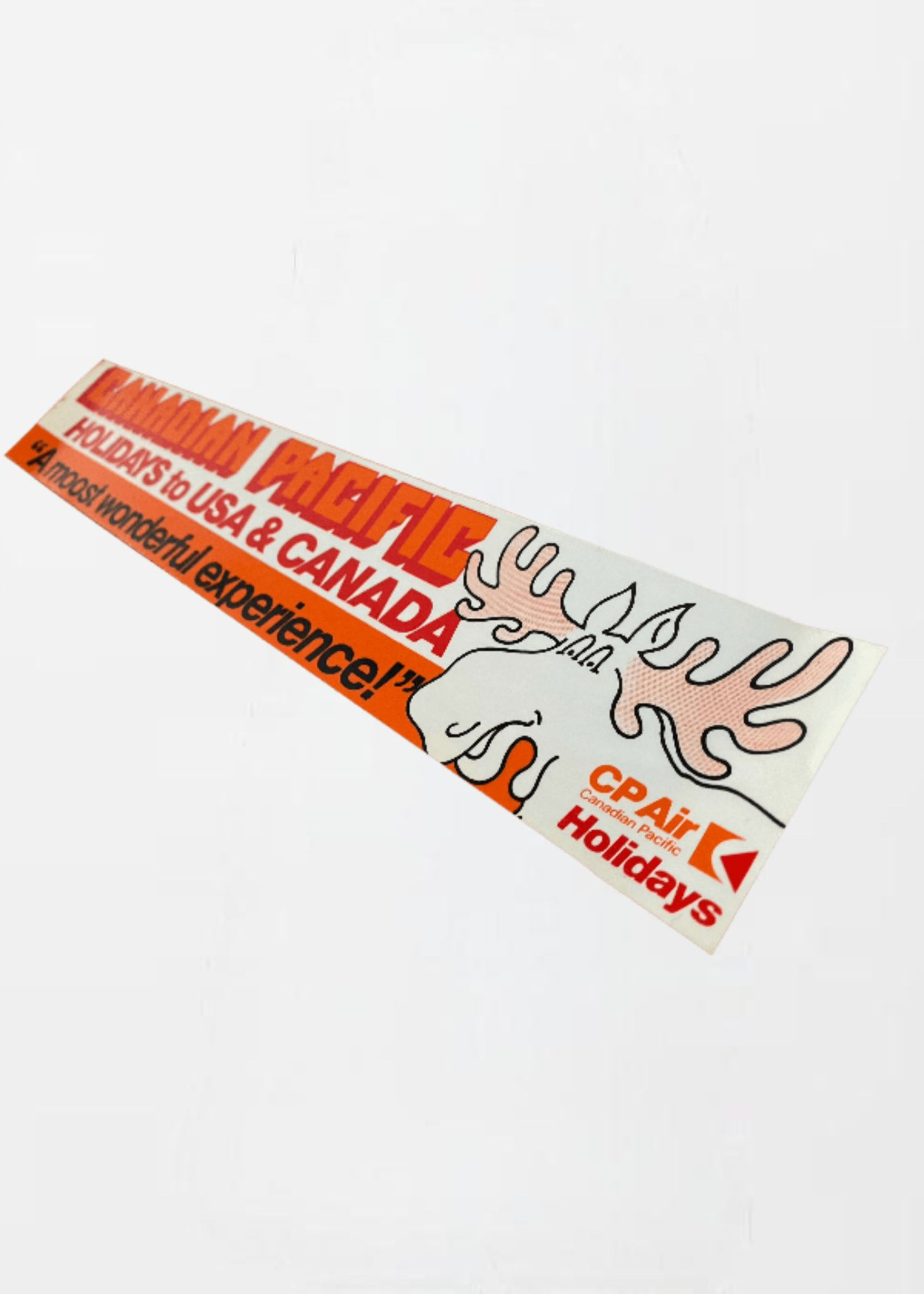 CP Air Canadian Pacific HOLIDAYS Sticker  U.K. edition Aviation Collectors Antiques Memorabilia Trending Airlines Classic Vintage Originals Canada Airways collection circa 1980s USA Moose graphic Air Lines