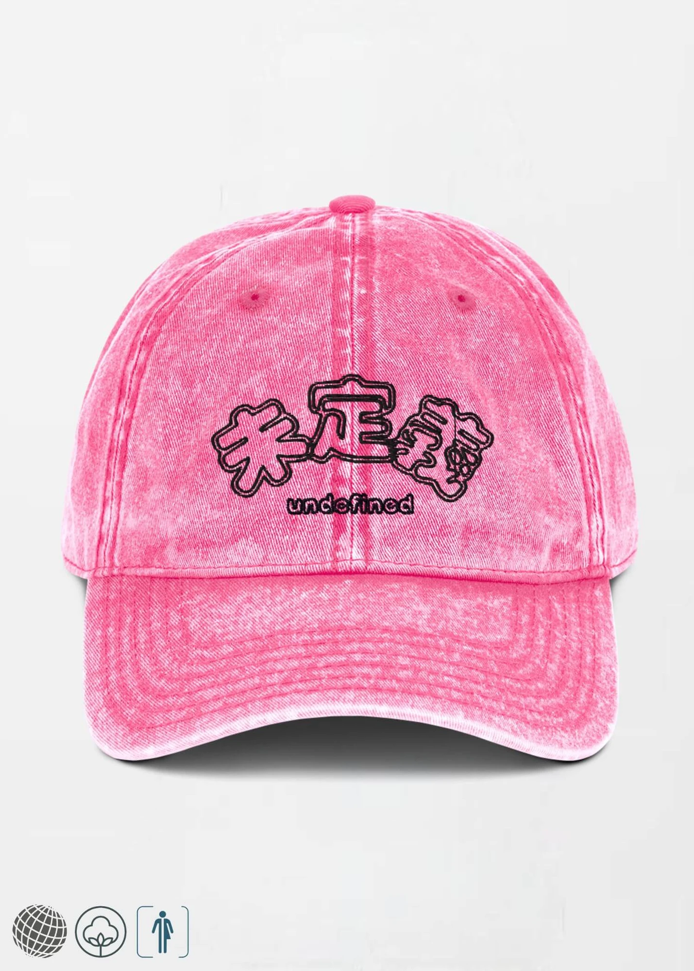 miteigi Vintage Cotton Twill Baseball Hat pink  Genderful miteigi-logo branded Women’s Men’s unisex anywear gym yoga item caps for man woman with black letter stitching Womens Mens headwear hats