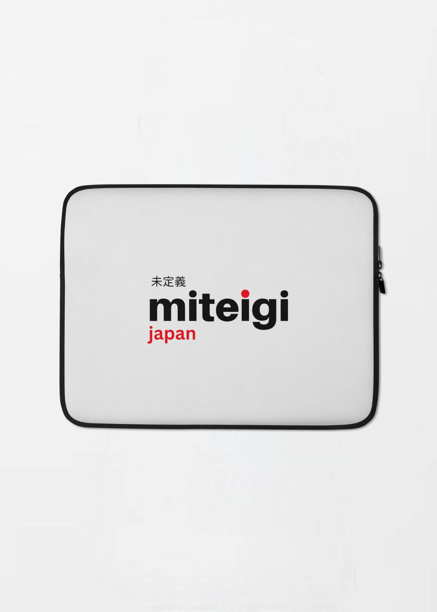 Laptop Sleeve miteigi Logo  miteigi-logo branded IT laptops, tablets, iPad padded sleeve covers with zipper closure apple sleeves cases equipment accessories in white
