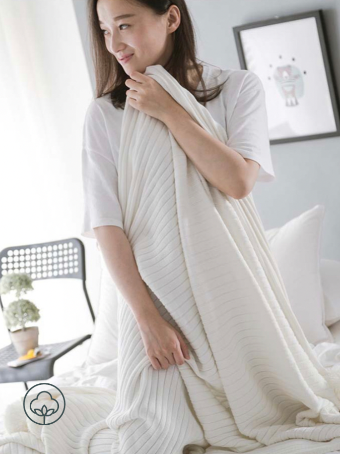 White Crochet Throw Blanket Knitted Handmade Blankets With Ball Cotton Thread Wrap Soft Warm Bedding Trending Style