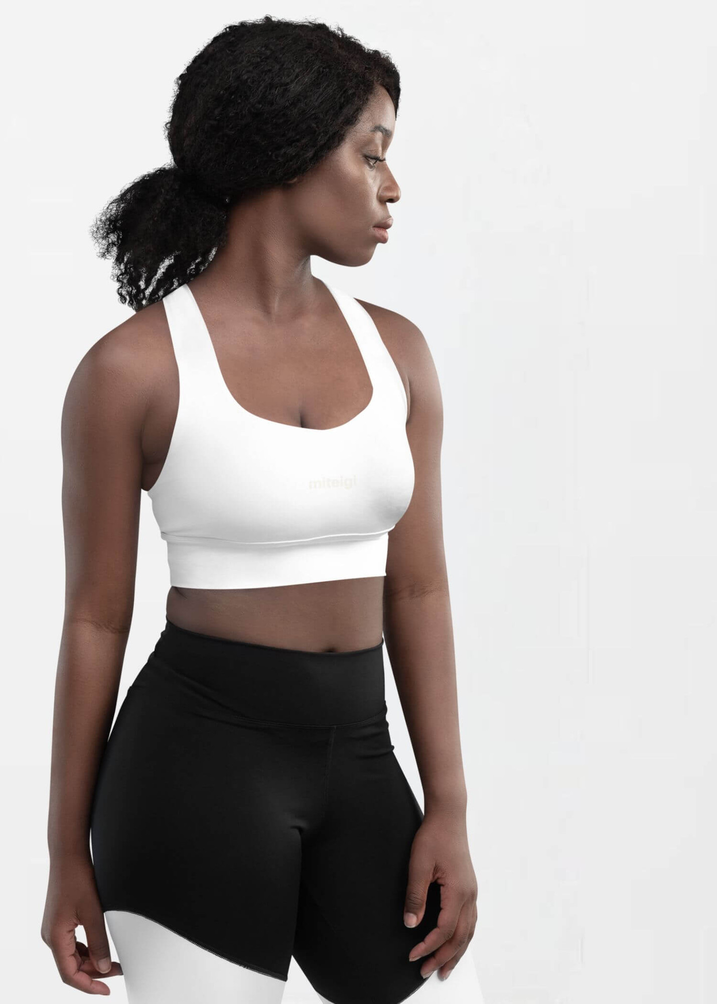 Longline Sports Bra miteigi Logo     Branded product item Fitness Sports Activewear by miteigi products brand items gym yoga bras