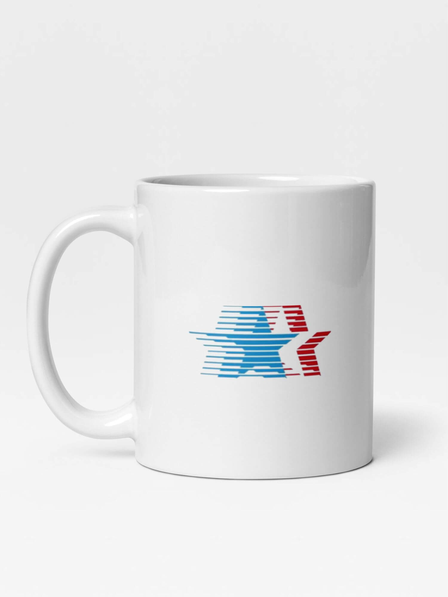 Glossy USA Mug   Everyday use American Stars 1984 Olympics sports in white with blue and red design United States Of America anime mugs